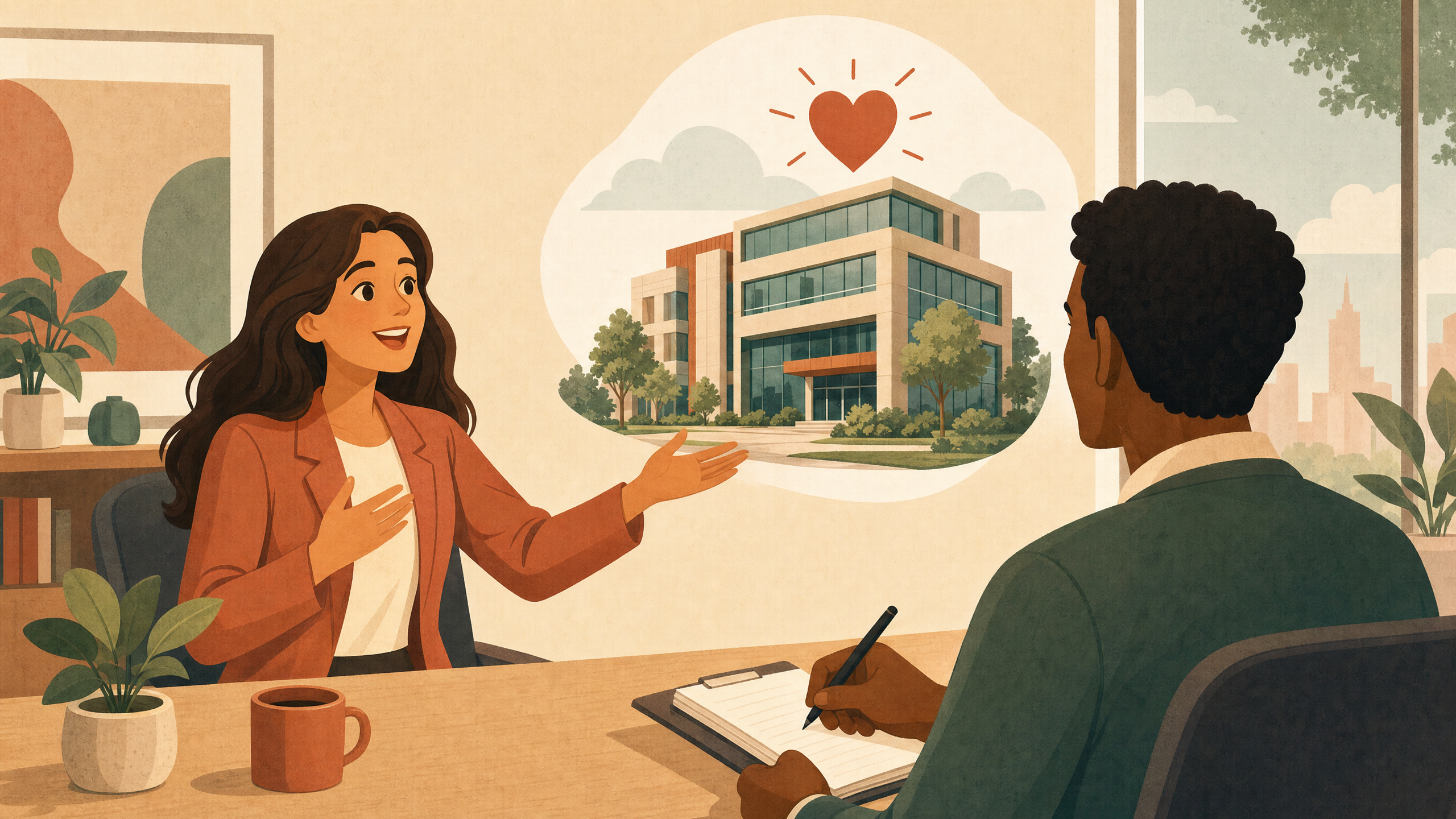 Person preparing for a job interview and answering why they want to work at the company